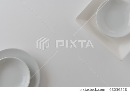 White tableware overhead view image 68036228