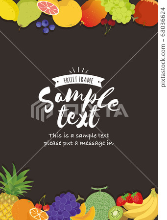 Fruit frame on blackboard style _ vertical Fruit frame on blackboard style _ vertical 68036624