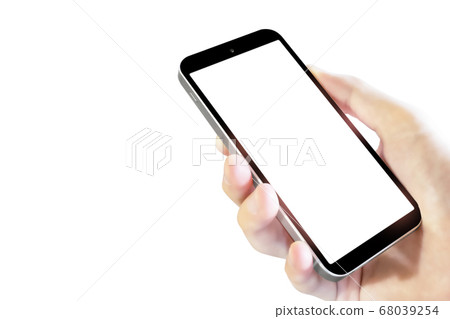 Left facing smartphone screen blank white background 5750 68039254