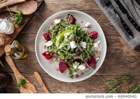 Healthy vitamin salad with beetroot cheese greens 68040040