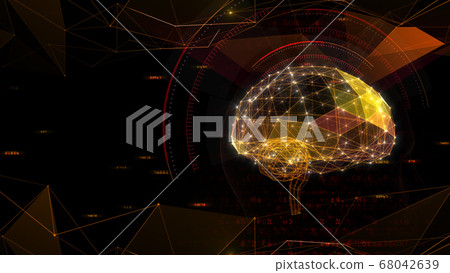 AI artificial intelligence technology network data computer information 3D illustration background back AI artificial intelligence technology network data computer information 3D illustration background back 68042639