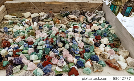 Colorful precious stone for crystal healing energy in Anatolia, Turkey 68042777