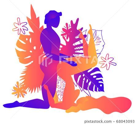 Kama Sutra, a man and a woman have sex. The art of 68043093