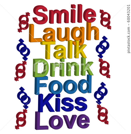 LGBT concept, motivating phrase in the colors of 68043201