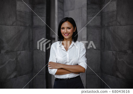 Portrait of a Smiling Mixed Races Business Woman, Portrait of a Smiling Mixed Races Business Woman, 68043616