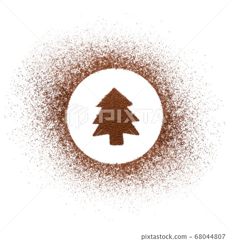 Ground coffee from coffee machine isolated on 68044807