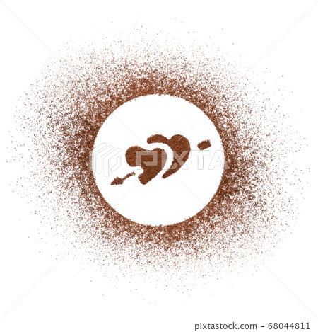 Ground coffee from coffee machine isolated on 68044811