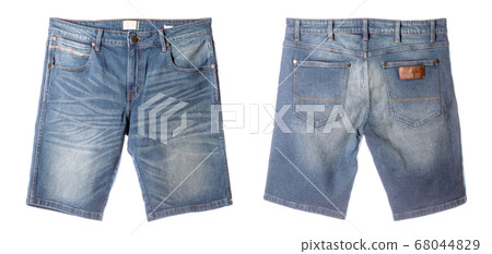 Front and back side of new men blue denim shorts Front and back side of new men blue denim shorts 68044829