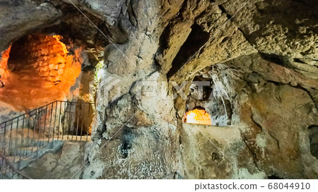 Ancient multi-level cave Derinkuyu Underground City in Cappadocia, Turkey 68044910
