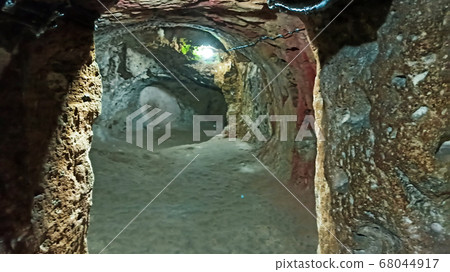 Ancient multi-level cave Derinkuyu Underground City in Cappadocia, Turkey 68044917