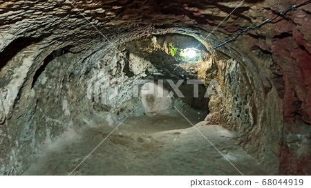 Ancient multi-level cave Derinkuyu Underground City in Cappadocia, Turkey 68044919