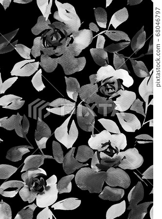 Watercolor botanical seamless pattern 68046797