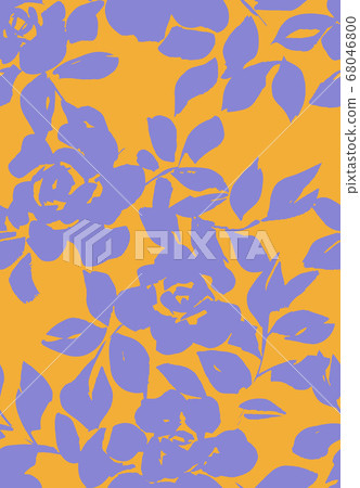 Floral seamless pattern with roses silhouettes Floral seamless pattern with roses silhouettes 68046800