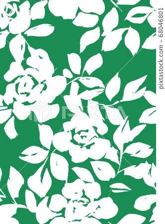 Floral seamless pattern with roses silhouettes 68046801