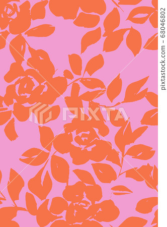 Floral seamless pattern with roses silhouettes 68046802