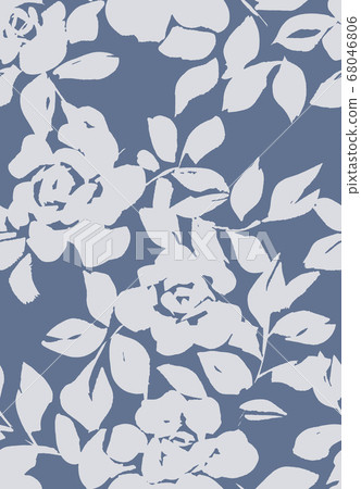Floral seamless pattern with roses silhouettes Floral seamless pattern with roses silhouettes 68046806