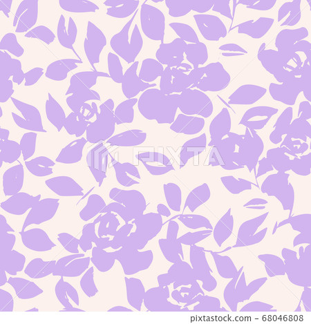Floral seamless pattern with roses silhouettes Floral seamless pattern with roses silhouettes 68046808