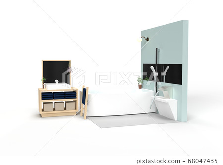 Bath time in bright time. Relax slowly. [There is no wall] 68047435
