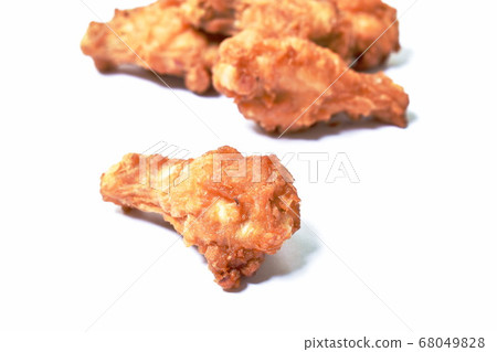 crispy fried chicken drum wing on white background crispy fried chicken drum wing on white background 68049828