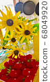 Flowers and tomatoes decorated in the kitchen 68049920