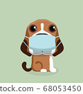 face mask cartoon animal illustration. 68053450