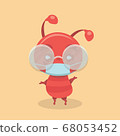 face mask cartoon animal illustration. 68053452