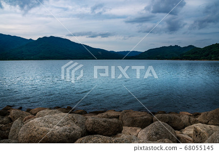 View of landscape nature in sky and cloud storm 68055145