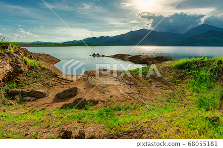 View of landscape nature and river and color of 68055181