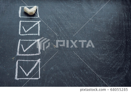 checking mark on checklist, Tick in the box concept.. Marine theme 68055285