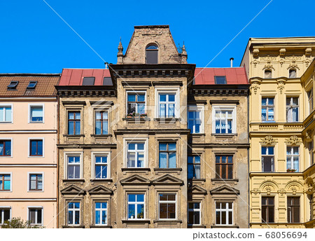 Old tenement houses on Slaska Street in Szczecin, Old tenement houses on Slaska Street in Szczecin, 68056694