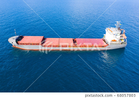 Large general cargo ship, Top down aerial. Large general cargo ship, Top down aerial. 68057803