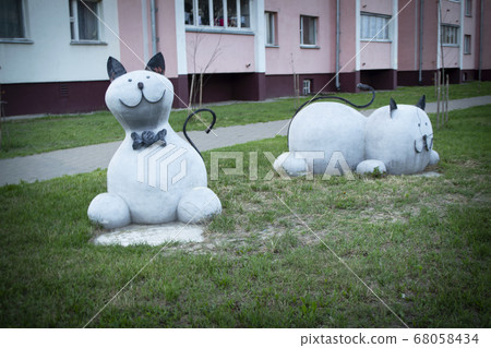 Sculpture of Cats. Two funny cats, Belarus Sculpture of Cats. Two funny cats, Belarus 68058434
