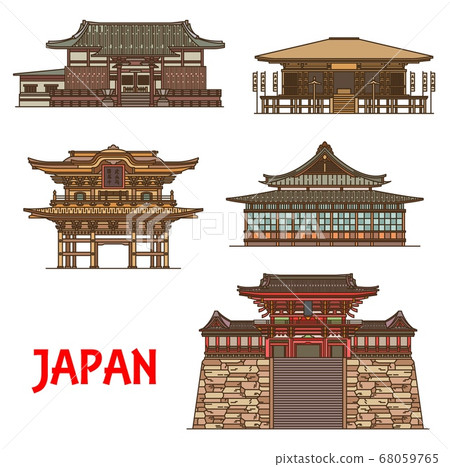 Japanese travel landmarks with religion buildings Japanese travel landmarks with religion buildings 68059765