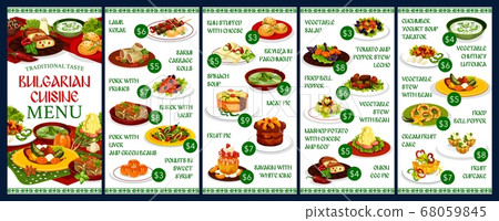 Bulgarian cuisine food, restaurant menu template 68059845