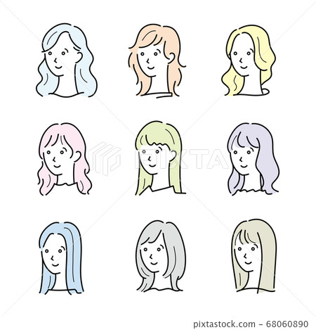 Face icon long hair 68060890