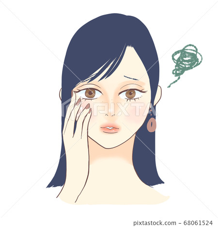 A woman worried about freckles A woman worried about freckles 68061524
