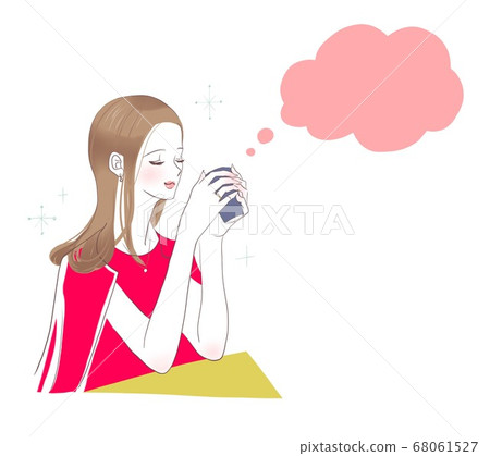 Women who drink coffee at a cafe 68061527