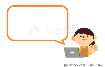 人女性圍裙電腦氣球 68062362