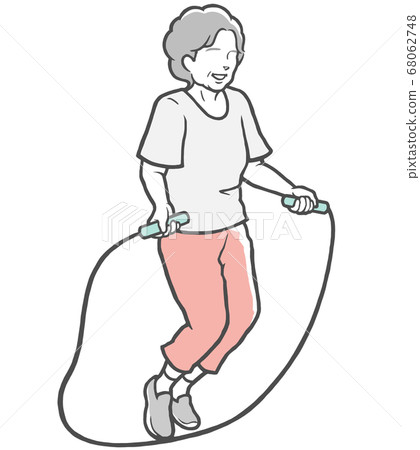 中年女人玩跳繩 68062748