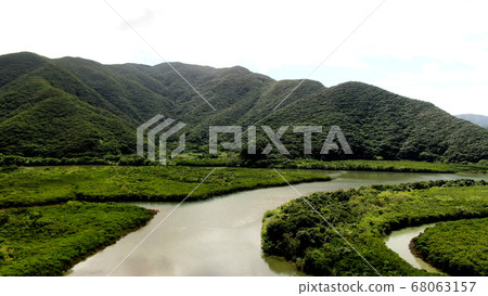 Aerial view of the Kuroshio Forest mangrove in Amami Oshima 68063157