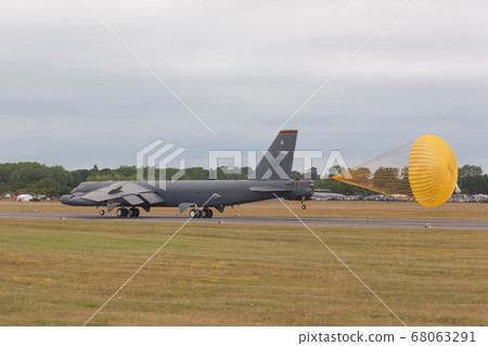 US Air Force B-52H strategic bomber landing US Air Force B-52H strategic bomber landing 68063291