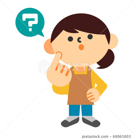 Person woman apron whole body doubt hatena think Person woman apron whole body doubt hatena think 68063803