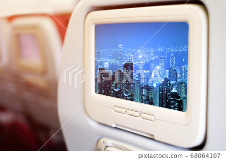 Aircraft monitor in front of passenger seat 68064107