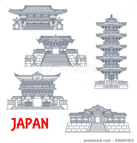 Japanese travel landmarks, Nikko shrines, temples 68064363
