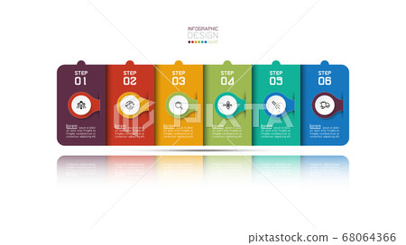 Modern square vector design has six steps for-插圖素材 [68064366] - PIXTA圖庫
