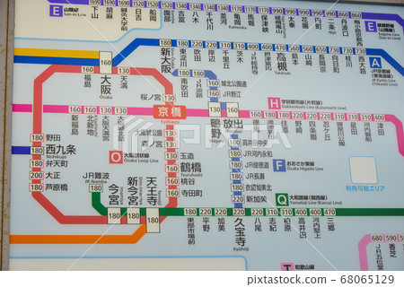 JR Kyobashi Station ticket fare table 68065129