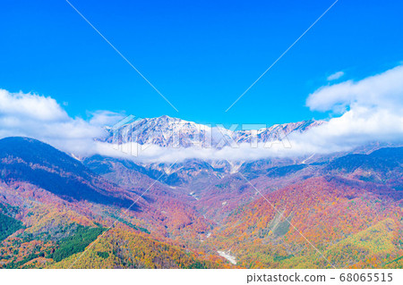 從白馬山港看到的秋天白馬三山[長野縣] 68065515