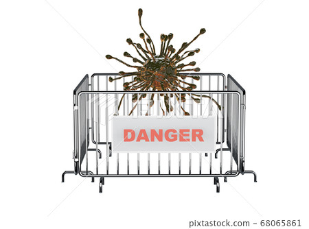 Coronavirus imprisoned by metal barrier Coronavirus imprisoned by metal barrier 68065861