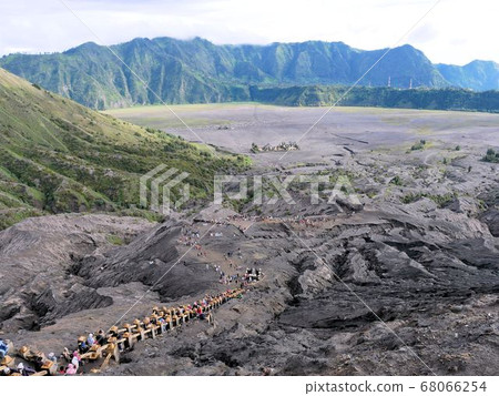 Long stairs leading to the crater of Mount Bromo (Java, Indonesia) 68066254
