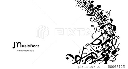 音符音樂音樂背景矢量圖黑色和白色抽象 音符音樂音樂背景矢量圖黑色和白色抽象 68068125